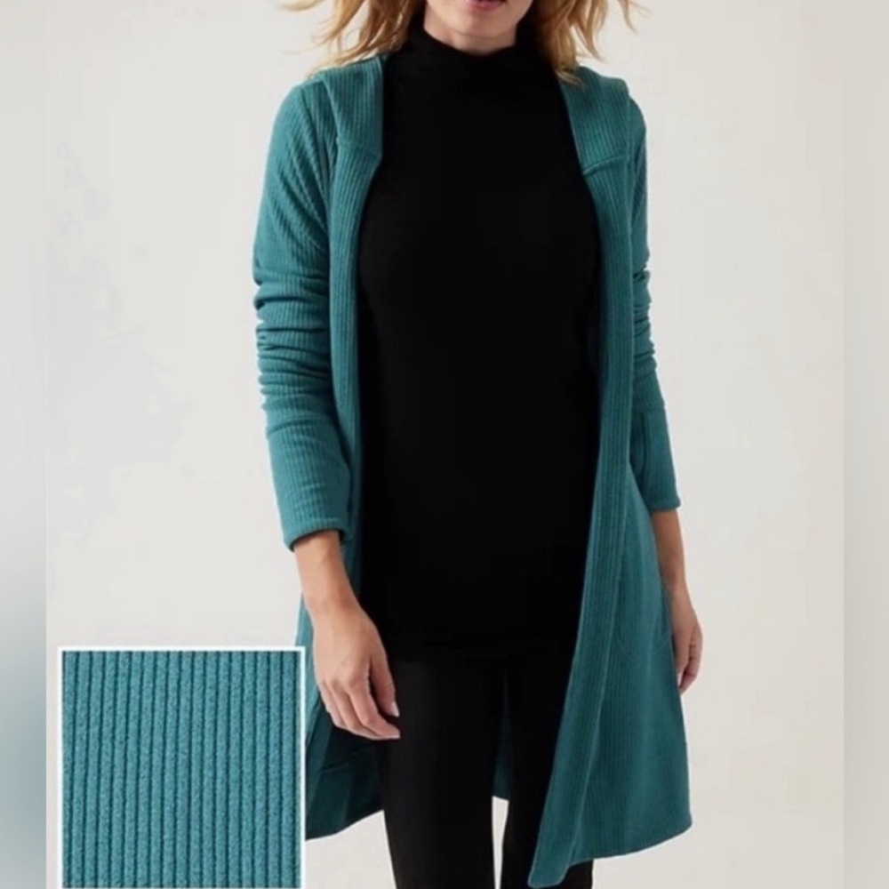 Athleta Harmony Ribbed Pose Wrap in Borealis Green size XS yoga Pilates errands